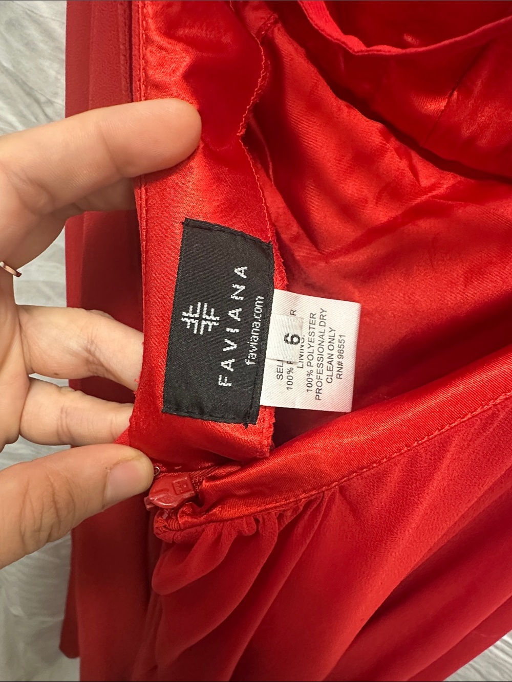 Faviana Red Spaghetti-Strap Maxi Dress - Picture 5 of 10